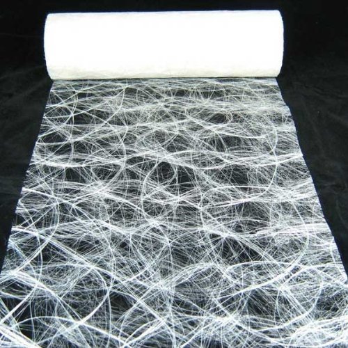 1m Sizoweb® Original Tischband Tischläufer Tischdeko Faserseide 30cm / 300mm, Farbe:weiß