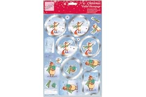 Anita's A4 Animals In The Snow Foiled Decoupage Sheet - Accessories Supplies For Scrapbooking, Card Making, Origami - Ideal For Adult Craft, Adds Textured Pattern To Craft Projects