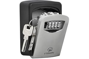 TTRWIN Schlüsselbox Schlüsselsafe Schlüsseltresor, mit 4-stelligem Hochcodeschloss Große Schlüsselbox, Zinklegierung wasserdicht und rostfrei, Wandschlüsselbox für den Innen- und Außenbereich