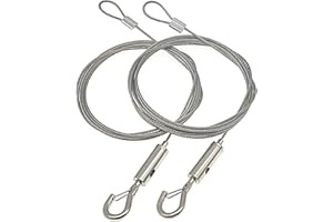 KOSHIFU 2 Stück Drahtseil Edelstahl 1.5mm x 2m Einstellbar Stahlseil mit Ösen Spannseil zum Aufhängen von Lampen Bilderrahmen Kleidung, Tragfähigkeit 30KG