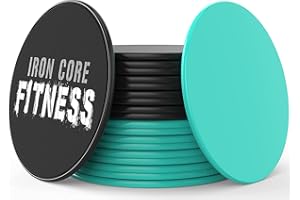 Iron Core Fitness 2 discos deslizantes de doble cara Core Sliders Ultimate Core Trainer - Equipo de entrenamiento abdominal para gimnasio en casa, uso en todas las superficies.