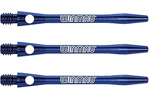 WINMAU Steli per freccette medi in alluminio incisi al laser, disponibili in nero, rosso e blu, 1 set per confezione (3 alberi in totale)