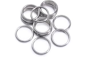 Jamsinmu Anello di metallo robusto ring multiuso per accessori artigianali fai-da-te, cinture e guinzagli per cani Silver 25mm