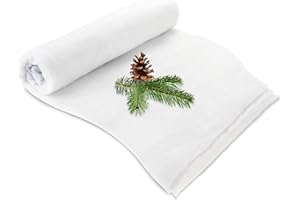 com-four® 200 g guata de Nieve para decoración navideña, Copos Artificiales para Adornos y Manualidades, Manta Blanca como Adorno (Blanco Mate - 240cm)