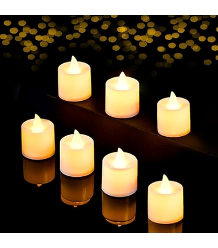 Candele LED Stelo Con Luci Stellari Incorporate - Set Da 7 Con Telecomando E Timer - Luce Calda Tremolante - 5