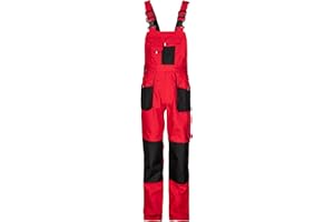 STENSO Emerton - Salopette de Travail Homme - Cargo Salopette pour Homme - Robuste - rouge/noir - 56