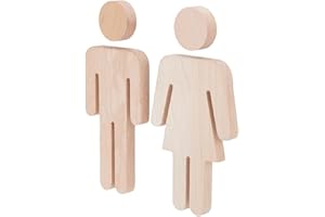 GORGECRAFT Panneaux de Toilettes en Bois pour Hommes et Femmes Panneaux de Porte de Salle de Bain Identification des Toilettes Étiquette de Symbole en Bois pour Bureaux Entreprises Restaurants Porte