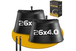 GESINIKAD 2 Pack 26 x 4.0 Fat Tire Tube Schrader Valve, Puncture Proof Bike Tubes for 26 x 4 Bicycle Tire, Butyl Rubber Inner Tube for EBike/Electric Bike/Mountain Bike