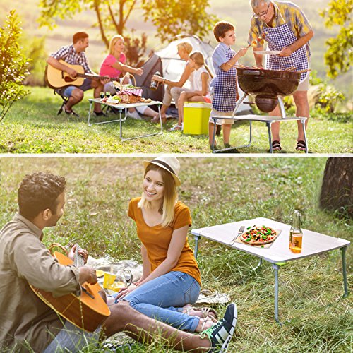 Avantree Multifunktioneller Tragbarer & Klappbarer Tisch zum Outdoor Camping & Picknick, Boden Esstisch & Bett Ablage zum Lesen, Frühstücken – TB903 - 5