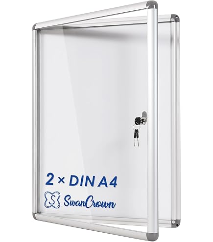 Master of Boards Mob showbox, 4 x A4, weerbestendig, incl. 8 magneten, infokast, uithangkast, magnetisch en beschrijfbaar, affichebox met aluminium frame en acrylglas