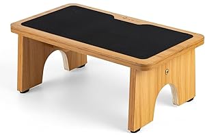 StrongTek Step Stool for Kids and Adults - Portable Ladder with Non-Slip Surface, 7.5" High for Bedroom, Bathroom, High Beds - Wooden Bedside Stool, 300lbs Capacity