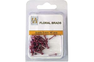 NELLIE'S CHOICE Mini attaches parisiennes rouge pailletté 3 mm 40 pcs