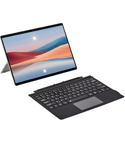 Toetsenbord voor Microsoft Surface PRO 7 Plus/7 met trackpad, ultradun, sterk, magnetisch, lederen hoes, met Bluetooth draadloos toetsenbord ( achtergrondverlichting