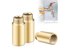 GKZB Extensión de Grifo 1/2 Pulgada x 50 mm 2 Piezas Prolongación de Grifo de Latón - Adecuado para Instalación de Calefacción y Agua Potable (50 MM)