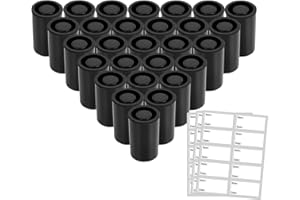eTone Lot de 28 boîtes de Film Plastique vides de Calibre avec Bouchons pour Film 35 mm, Noir