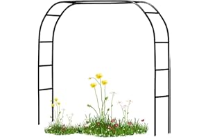 GUETTO Arche de Jardin en métal 120cm 140cm 200cm 240cm 300cm 350cm Large Arche de Mariage Arceau à Rosiers Plante Grimpantes, Arche à Rosiers Exterieur Arche de Jardin,W280*H220cm
