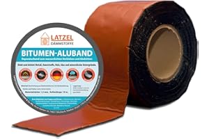 LATZEL DÄMMSTOFFE Rouleau de 10 m de ruban de bitume - 100 mm de large - Couleur : terracotta