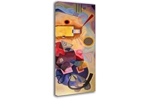 PRINTERLAND Quadro Moderno Verticale Kandinsky Yellow blue red Quadri moderni da Parete XXL grande Stampa su tela Canvas Decorazione Murale muro Soggiorno Arredo Camera letto Cucina (30x70 cm, kandinsky)