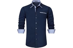 Enlision Camisas para Hombre Casual Camisa de Vestir Formal Camisas Manga Larga Camisa Clásica Elegante Camisa