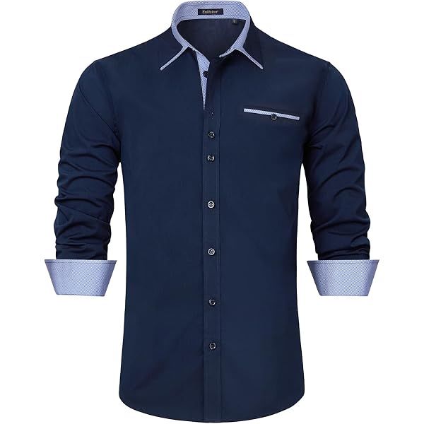 Chemise Homme Subliminal Mode - Coupe Ajustée Col Bicolore - 60% Coton - Facile à Repasser