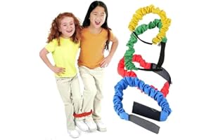 MEET-SHOP Bandas de Carrera de 3 Patas,Correas de Cuerda Elásticas 4 Piezas Bandas de Carreras de Piernas para Niños Juego de Carrera de Juego de Carrera de Relevos y Patio Trasero de Carnival Field Day