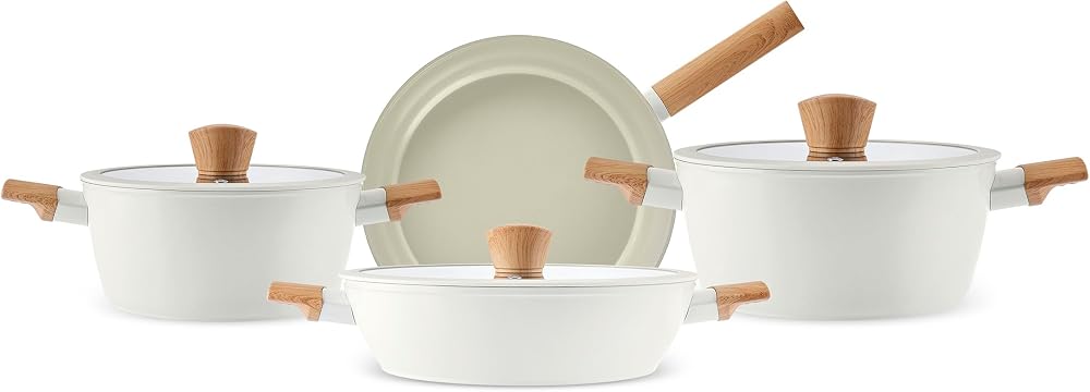Karaca Swiss Crystal Almond Cream 7 Parça Tencere Seti Ind