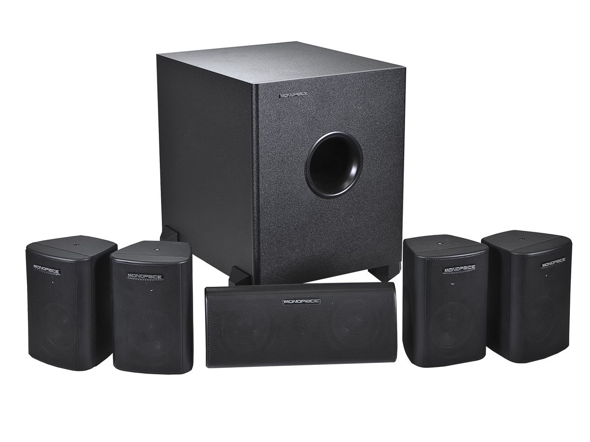 Monoprice 108247 5.1-Channel Home Theater Speaker System, Six