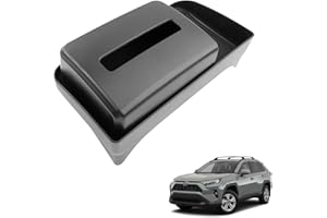 Coleya Boîte de Rangement pour Tableau de Bord Central Compatible avec Toyota RAV4 2019-2025, Plateau de Console Centrale avec Boîte à Mouchoirs, Organisateur de Console avec Tapis Noir