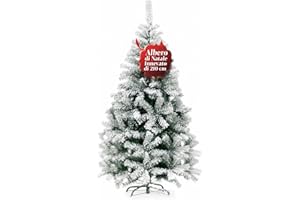 Avilia Albero di Natale Artificiale Innevato di 210 cm con 1078 Rami. Perfetto per Interni, Pronto per Essere Decorato con Luci e Ornamenti Natalizi con Base in Metallo e Innesto Facile Ø 110 cm