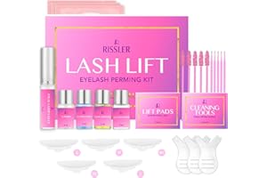 Kit Laminazione Ciglia Professionale Rissler - Permanente e Lash Lift Duraturo 6-8 Settimane - Siero, Colla & Pad Inclusi - Effetto Naturale - Uso Domestico & Salone