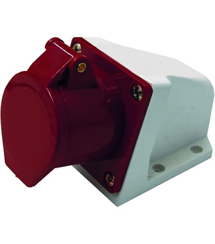 Prise Encastrable Verrouillable 3P+T 16A Femelle - Marque Scame, 380-415V, Rouge, Modèle SOB400.1686