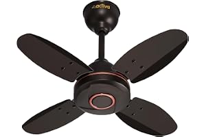 ACTIVA Ornet 600mm Ceiling Fan for Kitchen & Small Rooms | 4 Blade High Speed Fan | 850 RPM Powerful Air Delivery | Anti-Dust Coating | Energy Efficient Ceiling Fan | 2 Years Warranty | Smoke Brown
