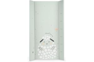 KIKKA BOO KikkaBoo Fasciatoio Portatile Neonato 80x50 cm SLEEPY SHEEP, Materassino Fasciatoio Impermeabile e Morbido in PVC, Verde
