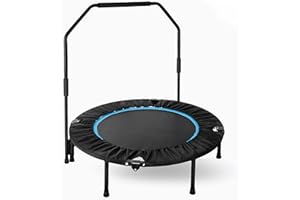 ‎LIFERUN LIFERUN Fitness Trampolin Indoor Ø101cm,Tragfähigkeit 150 kg,Workout Rebounder,mit 3 Verstellbare Handgriffstufen,mini Trampoline für Erwachsene