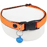 X-Perk Zilli Kedi K&ouml;pek Tasması Boyun Tasma Neon Turuncu
