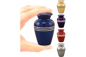 IMMORTAL-MEMORIES Mini Keepsake Urn for Ashes - Small Cobalt Blue Cremation Urn - Decorative Memorial Token Urn for Human & Pet Ashes - Compact Ash Holder for Women, Men, & Adults - With Velvet Bag