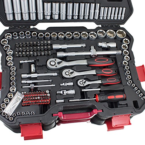 BITUXX® Werkzeugkoffer 215 tlg Knarrenkasten Ratschenkasten Nusskasten Stecknuss Adapter Umfangreiches Set mit 1/2″ 1/4″ 3/8″ Ratschen & Zubehör - 3