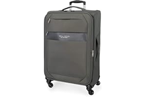 Roll Road Royce Maleta grande Gris 48x76x29 cms Blanda Poliéster Cierre combinación 93L 2,9Kgs 4 Ruedas Extensible