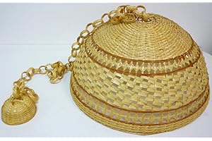 SF SAVINO FILIPPO Lampadario lampada in bamboo bambù rattan vimini e giunco appendibile per casa camera salotto cucina