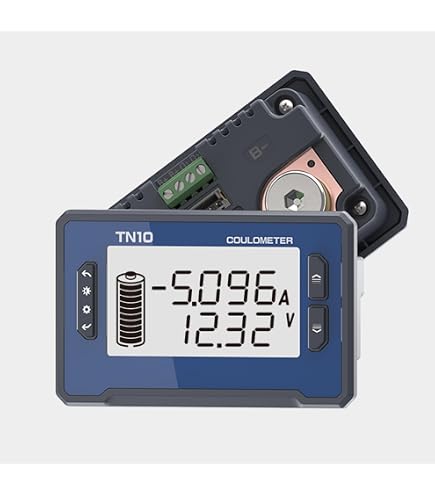 Monitor De Batería DollaTek TF03K 50A - Rango De Voltaje 10V-120V - Mide Voltaje, Corriente Y Capacidad - Con Alarma Programable Y Cable Blindado De 5m