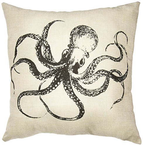 OliaDesign® Octopus Cotone Lino Piazza Decorativo tiro Federa per Cuscino Circa 44 cm 17.3 43,9 cm (44 CM)