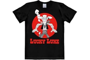 Logoshirt Comics - Vaquero - Lucky Luke - Daisy Town - Camiseta Hombre - Negro - Diseño Original con Licencia