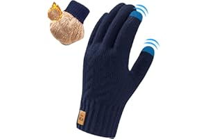 NLAND Guantes de Invierno para Hombre y Mujer,Guantes Térmicos de Lana para Guantes de Pantalla Tactiles Forro polar Guantes de cálidos pesados para clima frío, deportes al aire libre,