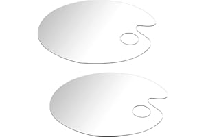ZNGOU 2PCS Clear Acrylic Paint Palette, Non-Stick Oil Paint Palette Oval Shaped Artist Mixing Palette Art Paint Tray Palettes with Protective Film for DIY Art Craft Painting (25 x 15 cm)