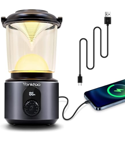 Eventek LED Lampada Campeggio 4000LM, 20000mAh Portatile Power Bank Fino 144 Ore, 4 Modalità di Luce IPX5 Impermeabile Lampada Campeggio Ricaricabile per Tenda, Emergenza