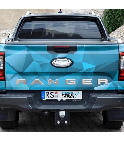 Copertura Emblema Portellone In ABS Per Ford Ranger T5 (2015-2021) – Grigio Fumo Trasparente, Antigraffio, Facile Montaggio Con Adesivo 3M