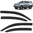 KINGSWAY® Car Accessories Fortuner Door Visor Rain Guard Compatible with Toyota Fortuner (Year 2008 to 2017) All Model, Car Side Window Visor Rear Window Wind Deflectors, Black, Set of 4 Pcs