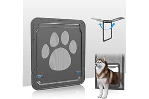 PETLESO Puerta para Mascotas para Puerta de Mosquitera, Puerta para Perros y Gatos, con Cierre magnético, fácil instalación, para Gatos y Perros (42 cm x 37 cm)