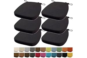 ‎ORUMRUD Orumrud 40x38x33CM(5CM Dicke) Stuhlkissen, Gartenstuhl Sitzkissen, Esszimmerstuhl Sitzkissen, waschbar, mit Reißverschluss, Riemen, rutschfestes Sitzkissen für Gartenstuhl (Warmes Grau 6 Stück)