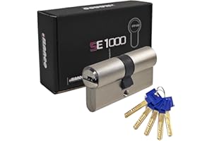 HEXIHER Cilindro de cerradura macizo cilindro de cerradura 30/30 latón con 5 llaves - Longitud: 60 mm, A: 30 B: 30 - SE1000